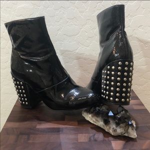 Steve Madden black booties with studded heel